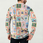 Australia Wildlife Christmas Stamp Button Sweatshirt Pink Aussie Native Animal Seamless Pattern