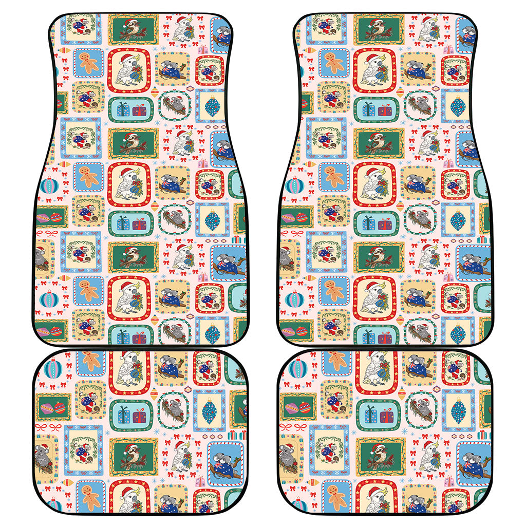 Australia Wildlife Christmas Stamp Car Mats Pink Aussie Native Animal Seamless Pattern