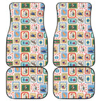 Australia Wildlife Christmas Stamp Car Mats Pink Aussie Native Animal Seamless Pattern