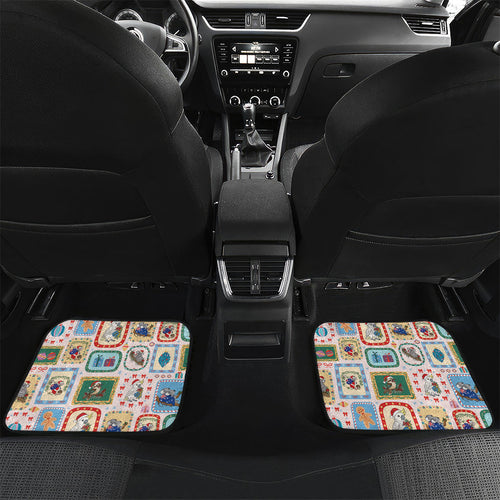 Australia Wildlife Christmas Stamp Car Mats Pink Aussie Native Animal Seamless Pattern