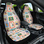 Australia Wildlife Christmas Stamp Car Seat Cover Pink Aussie Native Animal Seamless Pattern
