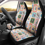 Australia Wildlife Christmas Stamp Car Seat Cover Pink Aussie Native Animal Seamless Pattern