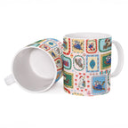 Australia Wildlife Christmas Stamp Ceramic Mug Pink Aussie Native Animal Seamless Pattern