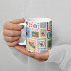 Australia Wildlife Christmas Stamp Ceramic Mug Pink Aussie Native Animal Seamless Pattern
