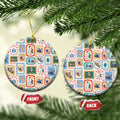 Australia Wildlife Christmas Stamps Ceramic Ornament Pink Aussie Native Animal Seamless Pattern