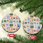 Australia Wildlife Christmas Stamps Ceramic Ornament Pink Aussie Native Animal Seamless Pattern