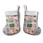 Australia Wildlife Christmas Stamps Christmas Stocking Pink Aussie Native Animal Seamless Pattern