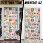 Australia Wildlife Christmas Stamp Door Cover Pink Aussie Native Animal Seamless Pattern