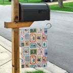 Australia Wildlife Christmas Stamp Garden Flag Pink Aussie Native Animal Seamless Pattern