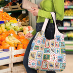 Australia Wildlife Christmas Stamp Grocery Bag Pink Aussie Native Animal Seamless Pattern