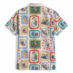 Australia Wildlife Christmas Stamp Hawaiian Shirt Pink Aussie Native Animal Seamless Pattern