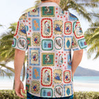 Australia Wildlife Christmas Stamp Hawaiian Shirt Pink Aussie Native Animal Seamless Pattern