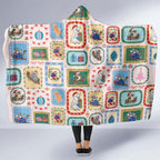 Australia Wildlife Christmas Stamp Hooded Blanket Pink Aussie Native Animal Seamless Pattern