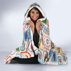 Australia Wildlife Christmas Stamp Hooded Blanket Pink Aussie Native Animal Seamless Pattern