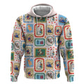 Australia Wildlife Christmas Stamp Hoodie Pink Aussie Native Animal Seamless Pattern