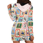Australia Wildlife Christmas Stamp Hoodie Dress Pink Aussie Native Animal Seamless Pattern