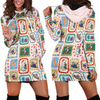 Australia Wildlife Christmas Stamp Hoodie Dress Pink Aussie Native Animal Seamless Pattern