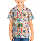 Australia Wildlife Christmas Stamp Kid Hawaiian Shirt Pink Aussie Native Animal Seamless Pattern