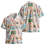Australia Wildlife Christmas Stamp Kid Hawaiian Shirt Pink Aussie Native Animal Seamless Pattern