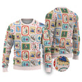Australia Wildlife Christmas Stamps Ugly Christmas Sweater Pink Aussie Native Animal Seamless Pattern
