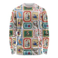 Australia Wildlife Christmas Stamp Long Sleeve Shirt Pink Aussie Native Animal Seamless Pattern