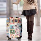 Australia Wildlife Christmas Stamp Luggage Cover Pink Aussie Native Animal Seamless Pattern