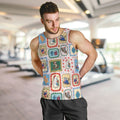 Australia Wildlife Christmas Stamp Men Tank Top Pink Aussie Native Animal Seamless Pattern