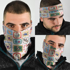 Australia Wildlife Christmas Stamp Neck Gaiter Pink Aussie Native Animal Seamless Pattern
