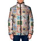 Australia Wildlife Christmas Stamp Padded Jacket Pink Aussie Native Animal Seamless Pattern