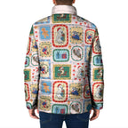 Australia Wildlife Christmas Stamp Padded Jacket Pink Aussie Native Animal Seamless Pattern