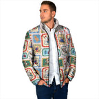 Australia Wildlife Christmas Stamp Padded Jacket Pink Aussie Native Animal Seamless Pattern