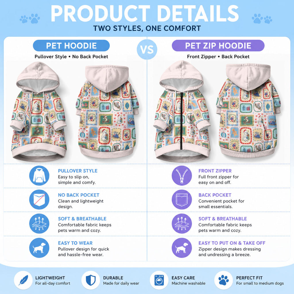 Australia Wildlife Christmas Stamp Pet Hoodie Pink Aussie Native Animal Seamless Pattern
