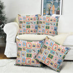Australia Wildlife Christmas Stamp Pillow Cover Pink Aussie Native Animal Seamless Pattern