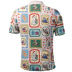 Australia Wildlife Christmas Stamp Polo Shirt Pink Aussie Native Animal Seamless Pattern