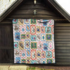 Australia Wildlife Christmas Stamp Quilt Pink Aussie Native Animal Seamless Pattern