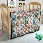 Australia Wildlife Christmas Stamp Quilt Pink Aussie Native Animal Seamless Pattern