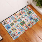 Australia Wildlife Christmas Stamp Rubber Doormat Pink Aussie Native Animal Seamless Pattern