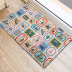 Australia Wildlife Christmas Stamp Rubber Doormat Pink Aussie Native Animal Seamless Pattern