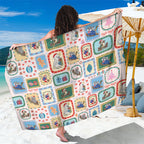 Australia Wildlife Christmas Stamp Sarong Pink Aussie Native Animal Seamless Pattern