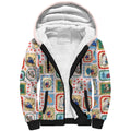 Australia Wildlife Christmas Stamp Sherpa Hoodie Pink Aussie Native Animal Seamless Pattern