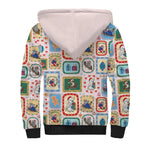 Australia Wildlife Christmas Stamp Sherpa Hoodie Pink Aussie Native Animal Seamless Pattern