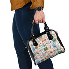 Australia Wildlife Christmas Stamp Shoulder Handbag Pink Aussie Native Animal Seamless Pattern