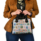 Australia Wildlife Christmas Stamp Shoulder Handbag Pink Aussie Native Animal Seamless Pattern