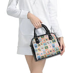 Australia Wildlife Christmas Stamp Shoulder Handbag Pink Aussie Native Animal Seamless Pattern