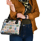 Australia Wildlife Christmas Stamp Shoulder Handbag Pink Aussie Native Animal Seamless Pattern