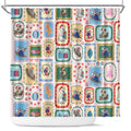 Australia Wildlife Christmas Stamp Shower Curtain Pink Aussie Native Animal Seamless Pattern