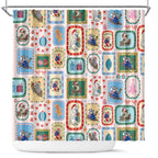 Australia Wildlife Christmas Stamp Shower Curtain Pink Aussie Native Animal Seamless Pattern