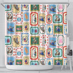 Australia Wildlife Christmas Stamp Shower Curtain Pink Aussie Native Animal Seamless Pattern