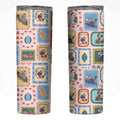 Australia Wildlife Christmas Stamp Skinny Tumbler Pink Aussie Native Animal Seamless Pattern
