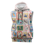 Australia Wildlife Christmas Stamp Sleeveless Hoodie Pink Aussie Native Animal Seamless Pattern